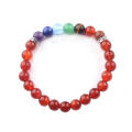 Natural Semi Precious Stone Red Agate Carnelian Bead Colorful 8MM Stones Bracelet